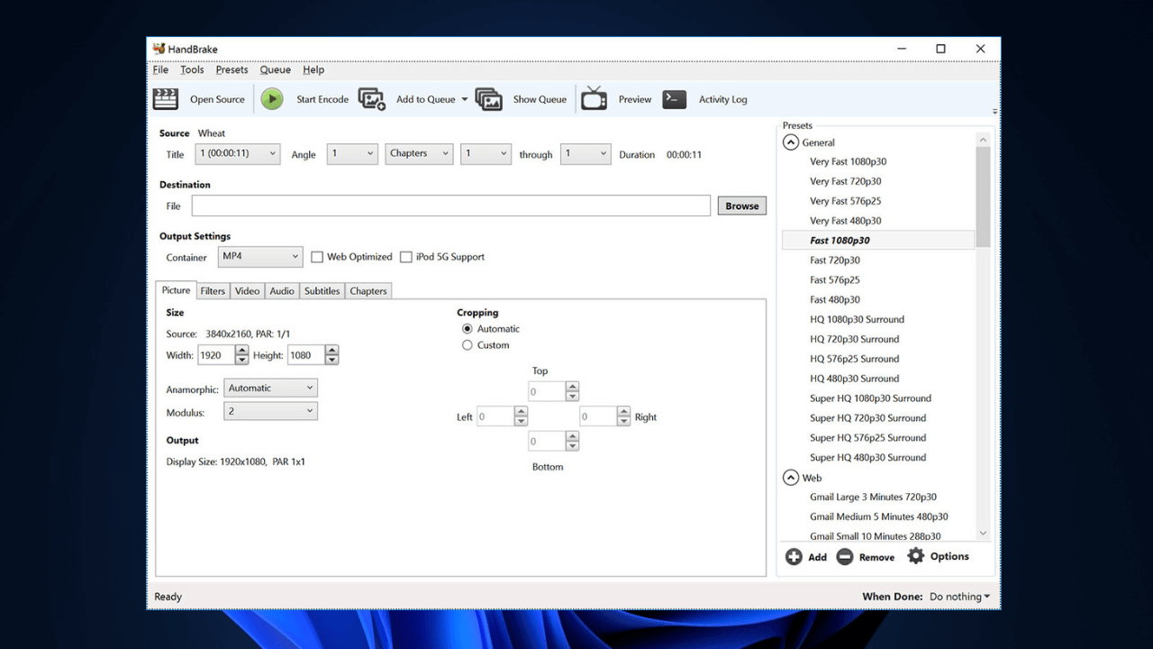 HandBrake Screnshot 3